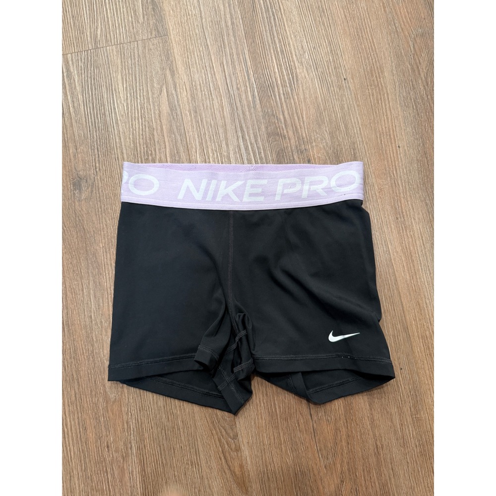 Nike Pro Dri-FIT Women Black Lavender Purple Compression Shorts 3in Inseam S